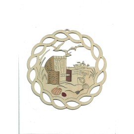 Kuhnert Window Decoration Made of Fine Birch Plywood Beach Chair Dimensions: 20 cm Diameter Made in Germany