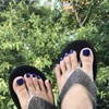 Sakytal Glossy Fake Toenails Blue Solid Color Full Cover False