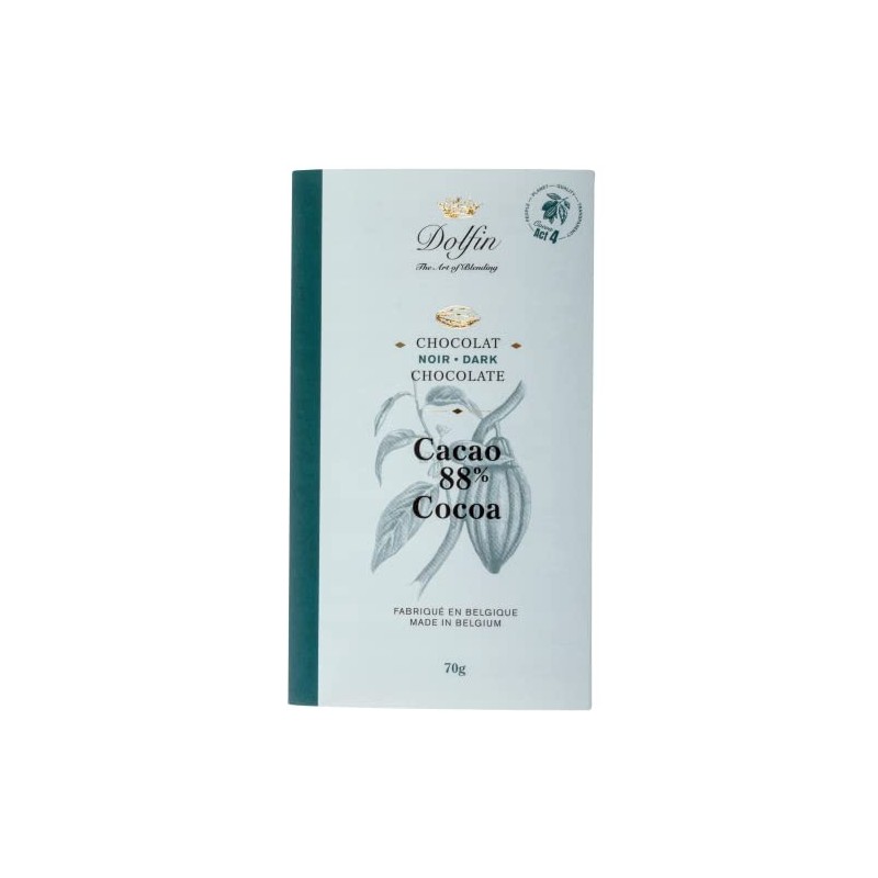 DOLPHIN CHOCOLATE Extra Dark Chocolate Bar, 2.47 OZ