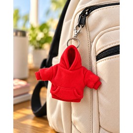 Mini Hoodie Stress Ball Keychain – Cute Detachable Sweatshirt Key Ring with Buckle, Fun Fidget Accessory for Bags, Car Keys & Gifts