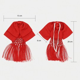 PACK OF 5 SMALL MEXICAN CHARRO BOW TIE WITH ELASTIC BAND AND 100% HANDMADE TIP (RED)