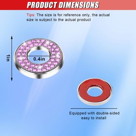 ZIMISI 4PCS Bling Car Inner Door Lock Covers, Auto Pull Rod Bolt Decoration Stickers, Rhinestones Door Lock Pull Covers, Bling Car Accessories for Mercedes-Benz A/B/C/E Class GLC GLA GLK GLA (Pink)