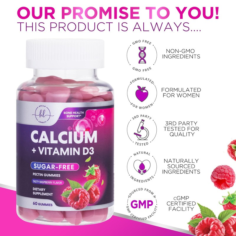 Calcium Supplements for Women - Sugar Free Calcium Gummies with