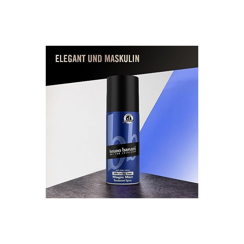 bruno banani K√∂rperspray Magic Man, Herrenduft, 150 ml, Fl√ºssigkeit, Weihrauch