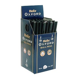 Helix Oxford Ballpoint Pens - Black (Box of 50)