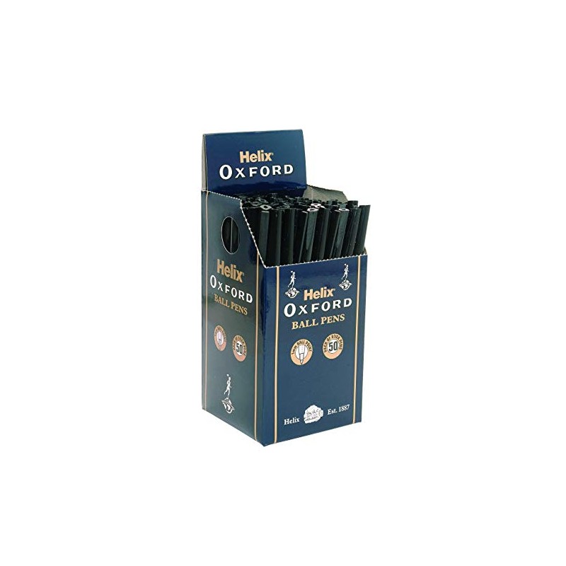 Helix Oxford Ballpoint Pens - Black (Box of 50)