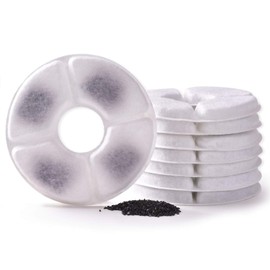 Rarloner Cat Fountain Filters,8 Pack Pet Fountain Filters for 1.6L Cat Water Fountain Filling with Activated Carbon,Pet Water Fountain Replacement Filters,Cat Water Fountain Filters
