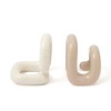 Francfranc Bi-Color Ceramic Bookends, Set of 2, Beige