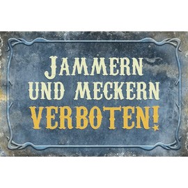 mrdeco Metal Sign 12 x 18 cm Curved Jammern und Meckern verboten
