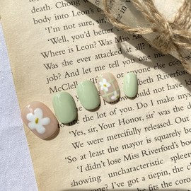 Unique Flower Nail Tips - Long Oval / 유니크 플라워 네일팁 - 롱오벌