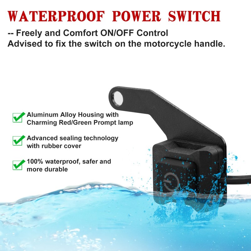 Asasytal Motorcycle LED Bar Wiring Harness, 12V Control 2 Lamp,