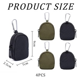 4 Pieces Pet Snack Bag, Hands-Free Dog Walking Bag, Portable Pet Snack Bag, Outdoor Multi-Function Training Bag (Black, Military Green).