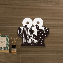 WADORN Cactus Toilet Paper Holder, Metal Cactus Plant Wall Mounted Toilet Paper Storage for Extra 8 Rolls Funny Toilet Paper Organizer Toilet Paper Roll Holder for Bathroom Home Office Décor