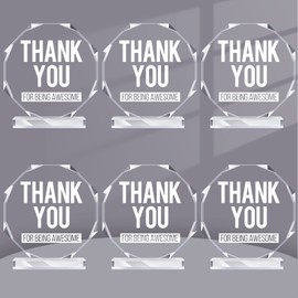 Fumete 6 Pcs Thank You Gifts Coworker Being Awesome Sign Acrylic Sign Appreciation Gift Award Plaque Paperweight Keepsake Workplace Reward for Employee Volunteer Office(Being Awesome)