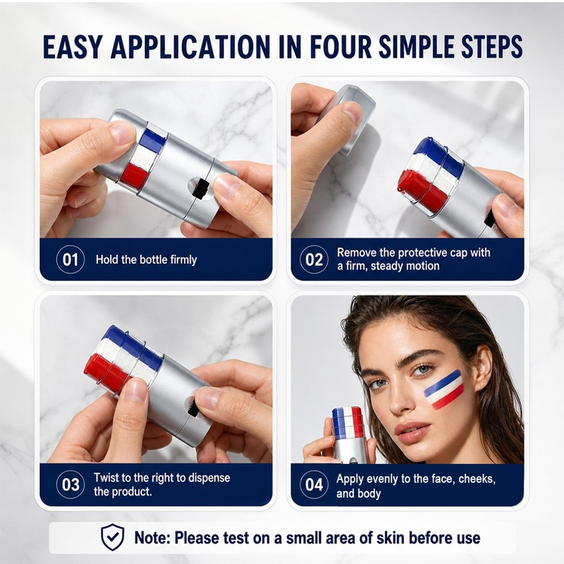4 Pcs Red White and Blue Face Paint for Football