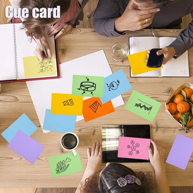 Koogel Coloured Index Cards Bulk, 640 Pieces Assorted Neon Colour