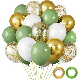 fogman Balloons Balloons Decorations Birthday Party Decorations 30 Pack (Green & White)