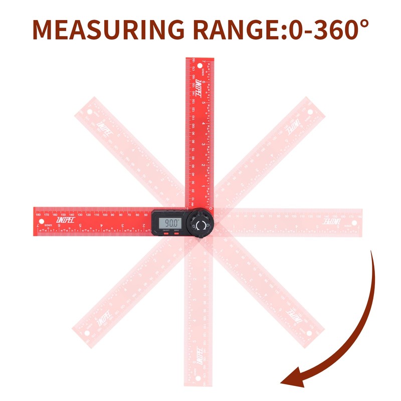 Unipec Digital Angle Finder Protractor, 7inch/180mm,Plastic Angle Finder for Woodworking,LC