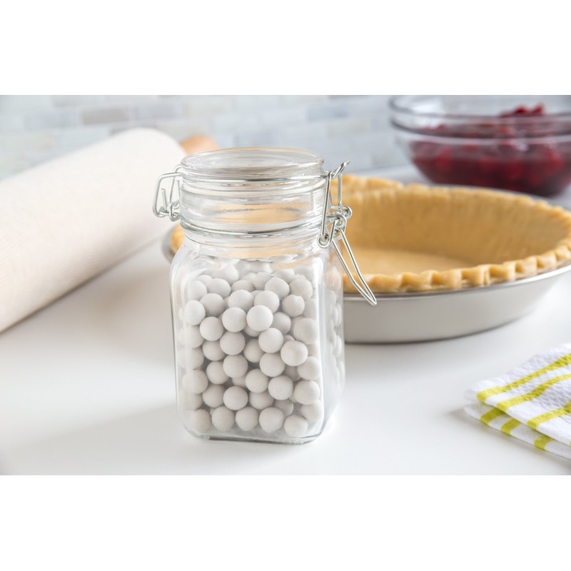 Fox Run Ceramic Pie Crust Baking Weights, 8.8-Ounce, Glass Storage