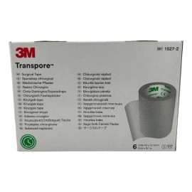 Cinta Transpore 3m 5 Cm 2 Pulgada Caja C6 Rollos 1527-2                                                                                               