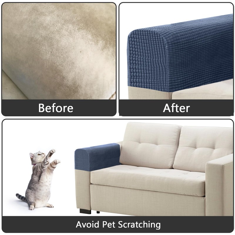 Niuoppy 4Pcs Armchair Covers Protectors Slipcover, Sofa Arm Covers Anti-Slip,