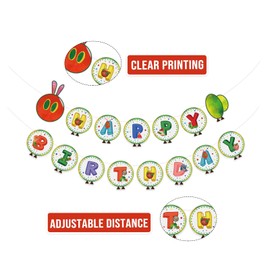 Hungry Caterpillar Happy Birthday Banner, Fruit Themed Party Decor, Reading Story Very Hungry Caterpillar Theme Baby Shower Birthday Party Decorations