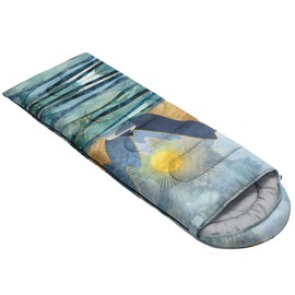 BSNTHO Abstract Ink Painting Printed Camping Sleeping Bags,3 Season Warm & Cool Weather,Lightweight,Waterproof Sleeping Bags for Adults & Kids,Traveling,and Outdoors,Camping Gear Equipment,31x90inch