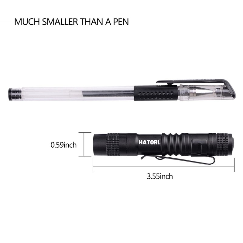 HATORI LED Mini Flashlight, Bright Small Handheld Pocket Flashlights Tactical
