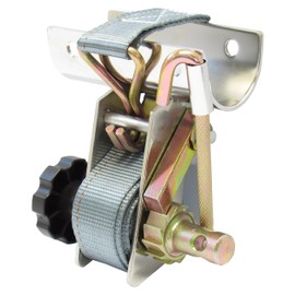 Pair of Polished Stainless Steel Ladder Rack Ratchet Tie-Down Straps Tube Mount