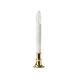 IMC Electric Candle with Warm White LED Bulb and Light Sensor, Brass, 9"