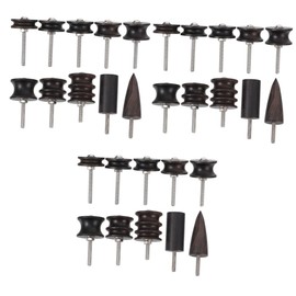 TEHAUX 30pcs Electric Burnishing Tool for Leather Craft Ebony Burnisher for Polishing and Smoothing Edges and Practical Leather Tool