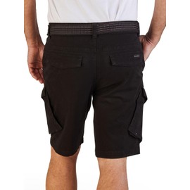 DENIMFY Cargo Shorts Men's Stretch with Belt Regular Fit DFPhil Shorts Cargo Shorts Summer Black Green Beige S M L XL XXL 3XL 4XL 5XL, black, XL