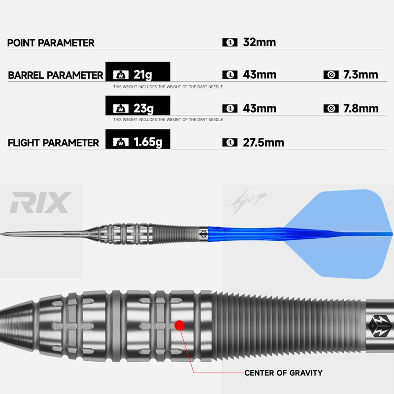 Caliburn | Rix Steel Tip Darts | 90% Tungsten Professional