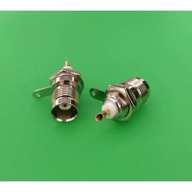 DLS (1 PC) TNC Female Nut Bulkhead Solder Cup Connector - USA Seller