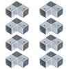 YIDU69Q 8 Pcs 1" 3 Way L Shape Square Tube
