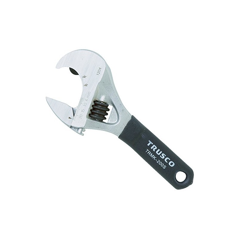 TRUSCO TRMK-250S Ratchet Monkey Wrench, Silver/Black, 1.2 inches (30 mm),