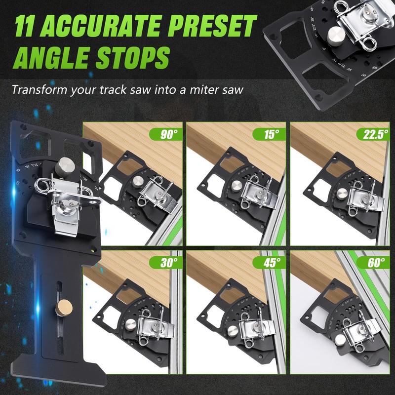 WODHMIEY Adjustable Track Saw Square for -60° to 60° Angle
