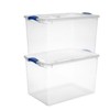 Sterilite 66 Quart Latch Box, Clear Plastic Storage Bin with