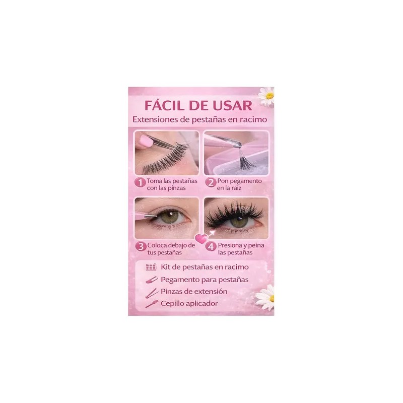 Pestañas Postizas 740 Piezas, Volumen Natural, Kit Profesion Negro D