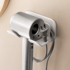 DoocliB Dryer Holder, Wall Hanging, Dryer Storage, Fits Cords, Dryer Stand, White