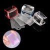 GSHLLO 2 Sets Rectangle Clear Silicone Nail Art Stamper with