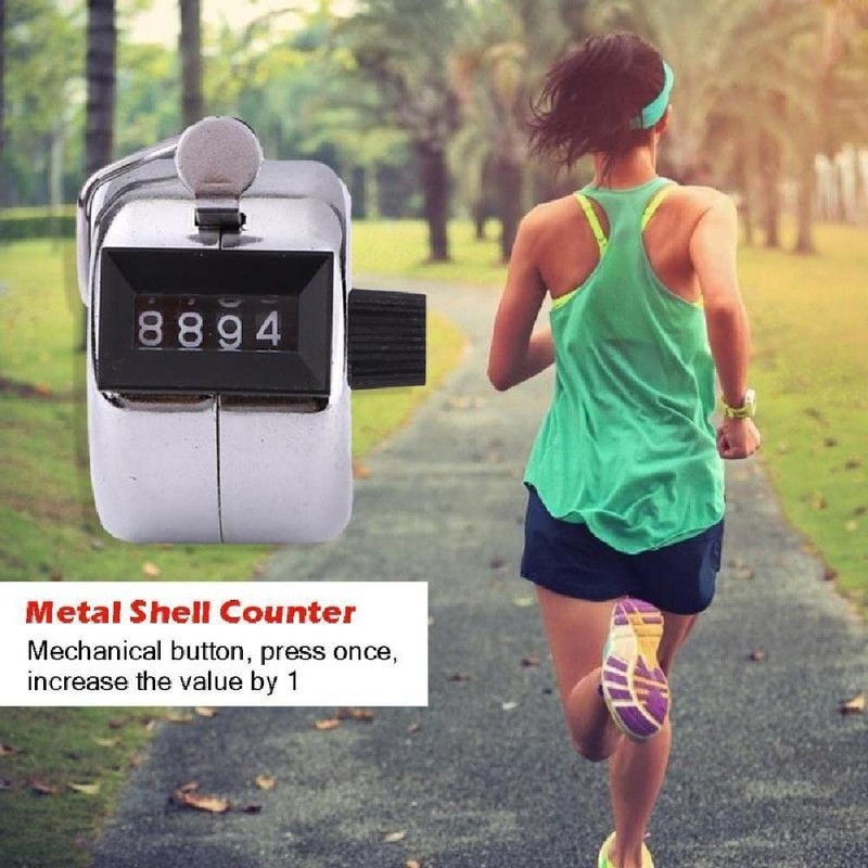 Handheld Clicker Counter, 4 Digit Display Manual Mechanical Counter, Hand