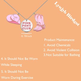 Lywjyb Birdgot Western Cowgirl Necklace Midwest Priness Gift Song lyrics Singer for Singer Fans (PINK PONY CLUB Ne)