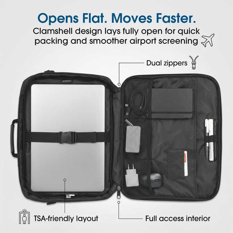 MANHATTAN 17.3-Inch Laptop Shoulder Bag Carrying Case – Briefcase Style,