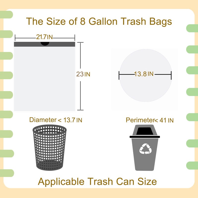 LEAMOO 8 Gallon Drawstring Trash Bags
