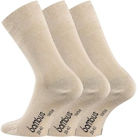 TippTexx24 6 pairs of Oekotex bamboo socks, odour killers - beige, size: 43-46