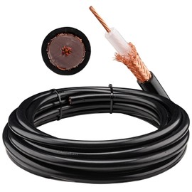 urcianow RG213 Coaxial Cable 5Meters Low Loss RG213 Coax Cable 50Ohms RG213 Cable Bare Copper Braid Shielding for UHF connector/Ham/GPS/RF Radio/Antenna and so on