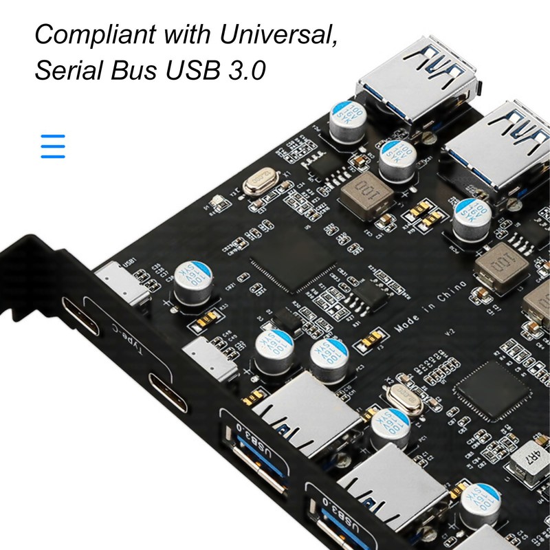 PCI E to USB Expansion Card 7 Ports 5Gbps USB