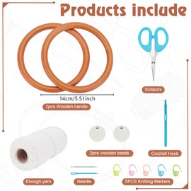 FREEBLOSS DIY Crochet Bag Set Crochet Handbag Crochet kit for Beginners with Step-by-Step Video Tutorials Crochet Knitted Bag Set for Adults Knitting Kit Crochet Starter Kit for Knitting Enthusiast