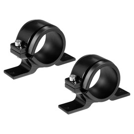 Motoforti Universal Fuel Filter Mounting Bracket, Car Oil Gas Fuel Fuel Pump Clamp Holder, 50mm ID, Aluminum Alloy, Black, 2pcs